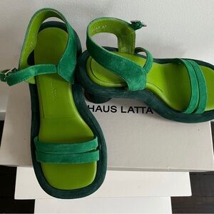 Eckhaus Latta Green Raft Heeled Sandals